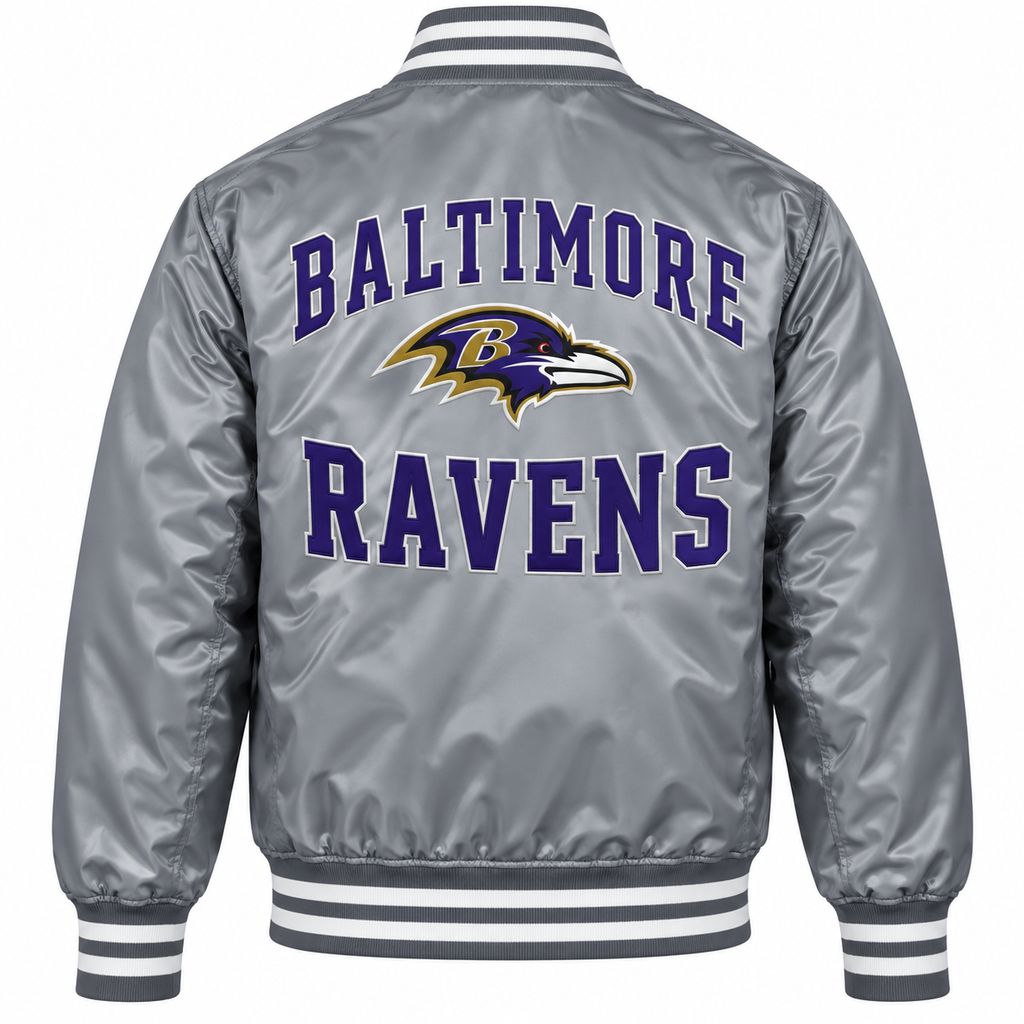 Baltimore Ravens Gray Heavyweight Satin Jacket