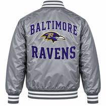 Baltimore Ravens Gray Heavyweight Satin Jacket