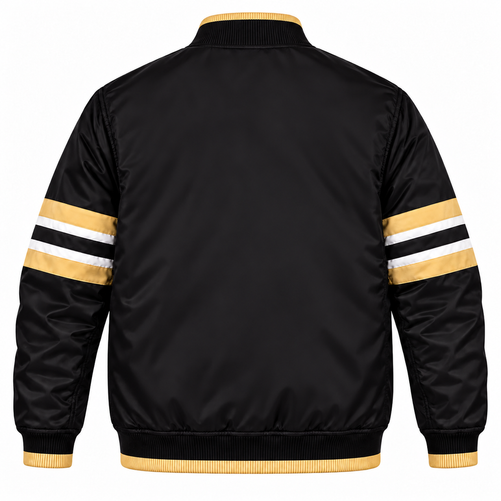 Vegas Golden Knights Stripe Sleeves Heavyweight Satin Jacket
