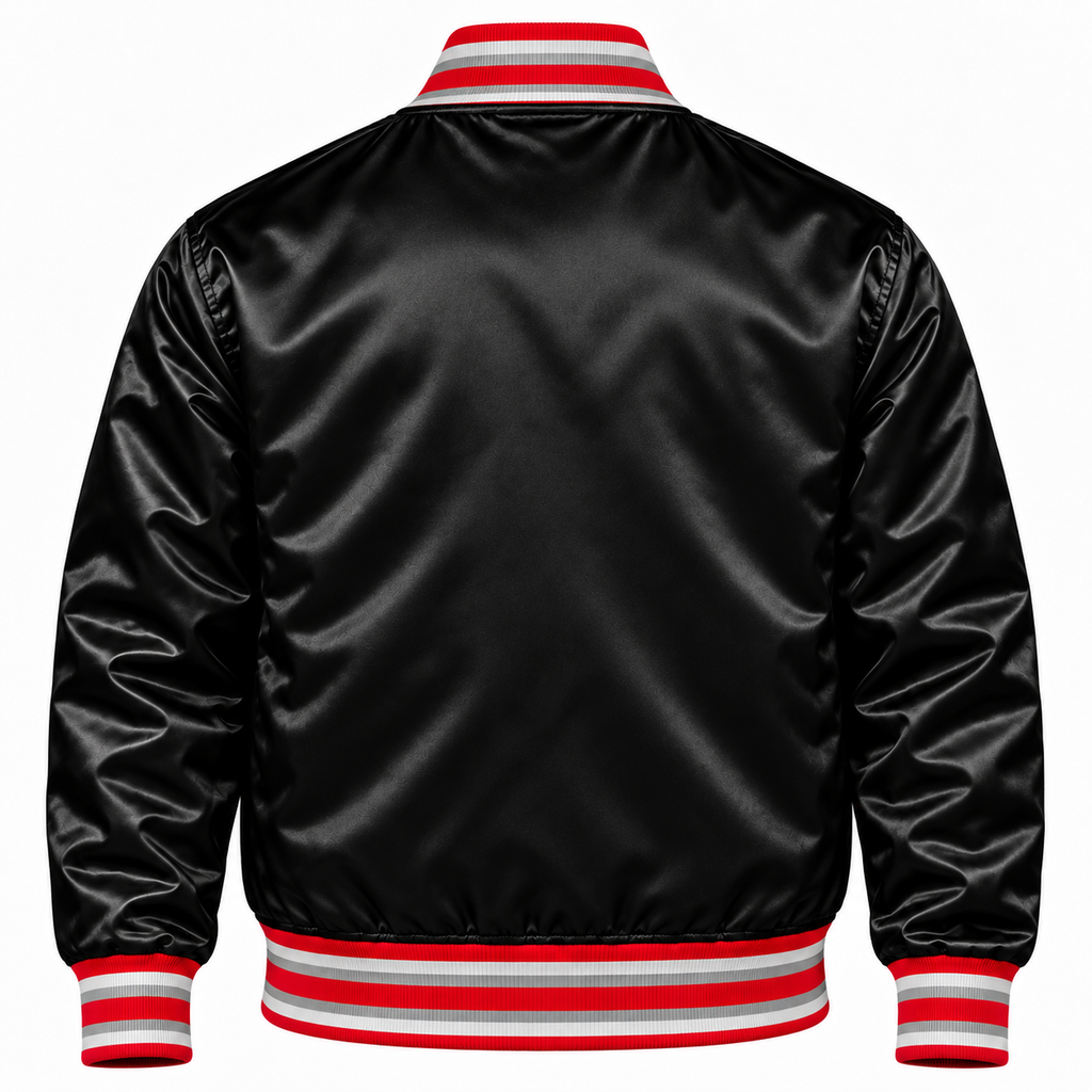 Ohio State Buckeyes Black Heavyweight Satin Jacket