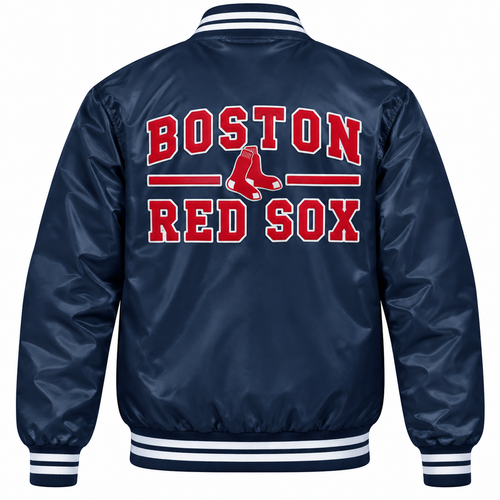 Boston Red Sox Navy Heavyweight Satin Jacket
