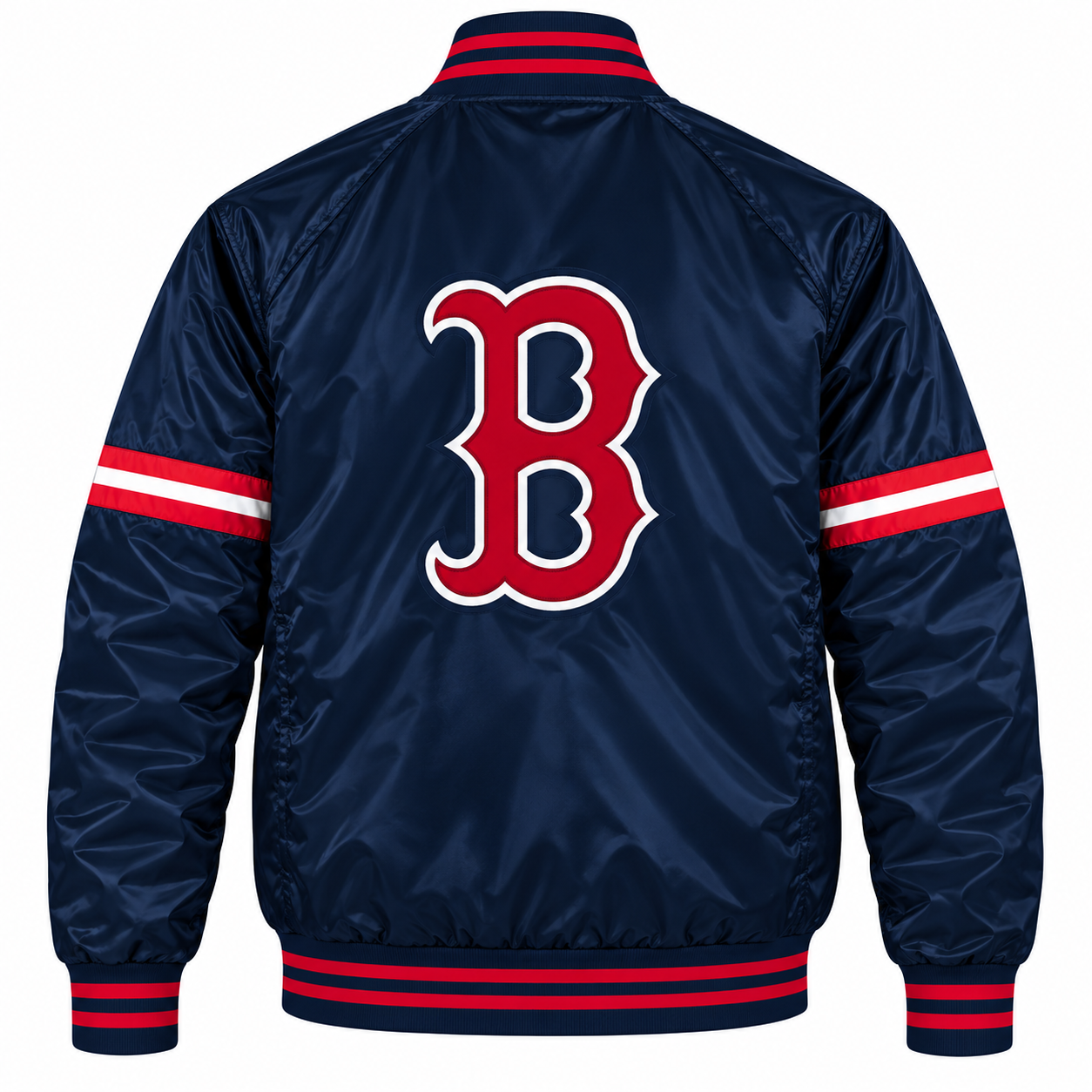 Boston Red Sox Stripe Sleeves Heavyweight Satin Jacket Secondary image