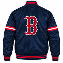 Boston Red Sox Stripe Sleeves Heavyweight Satin Jacket