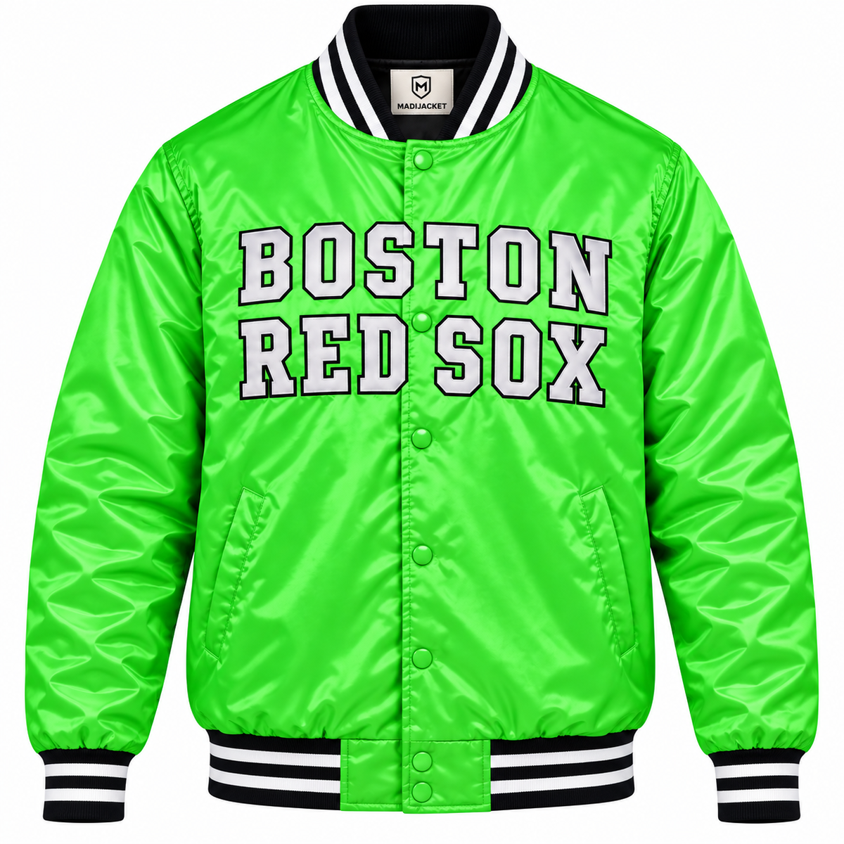 Boston Red Sox Neon Green Heavyweight Satin Jacket Main image