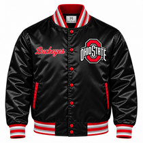 Ohio State Buckeyes Black Heavyweight Satin Jacket