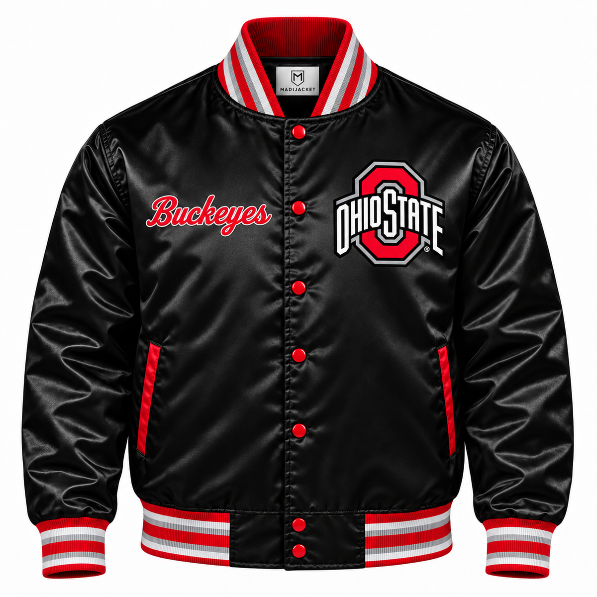 Ohio State Buckeyes Black Heavyweight Satin Jacket