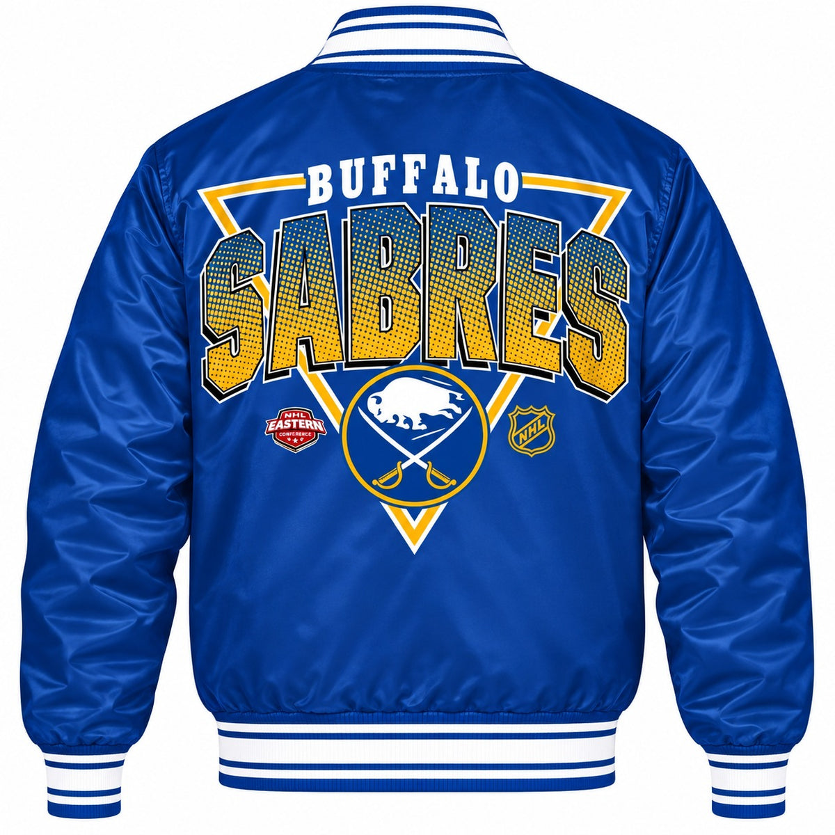 Buffalo Sabres NHL Heavyweight Satin Jacket back View