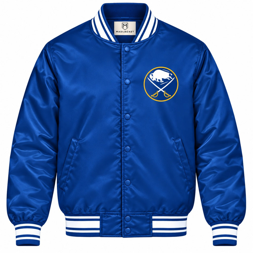 Buffalo Sabres NHL Heavyweight Satin Jacket Front View