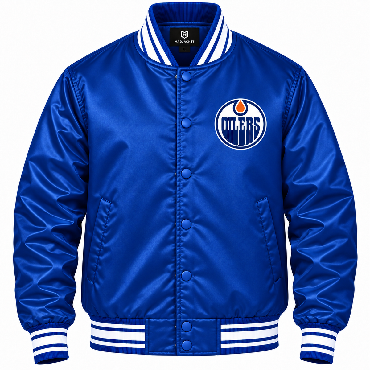 Edmonton Oilers Team Graphic Heavyweight Satin Jacket