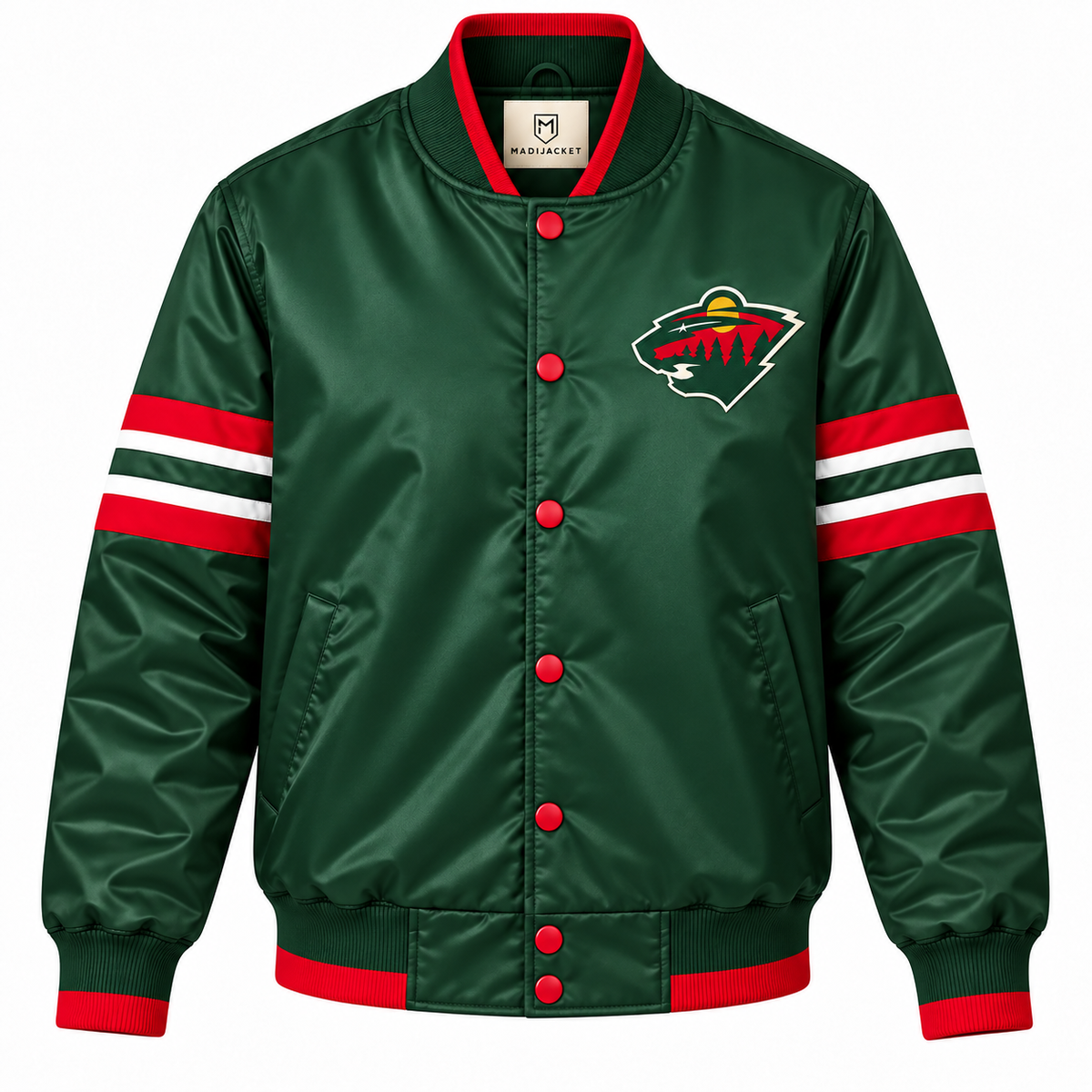 Minnesota Wild Strip Sleeve Heavyweight Satin Jacket Main image