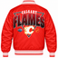 Calgary Flames NHL Heavyweight Satin Jacket Back View
