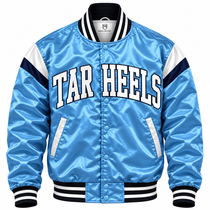 North Carolina Tar Heels Stripe Sleeves Heavyweight Satin Jacket