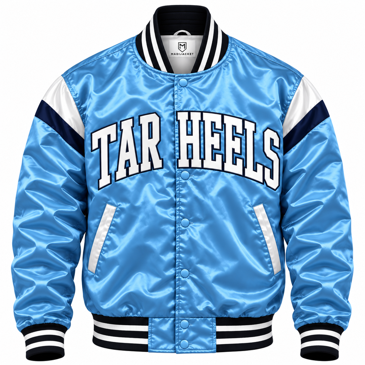 North Carolina Tar Heels Stripe Sleeves Heavyweight Satin Jacket