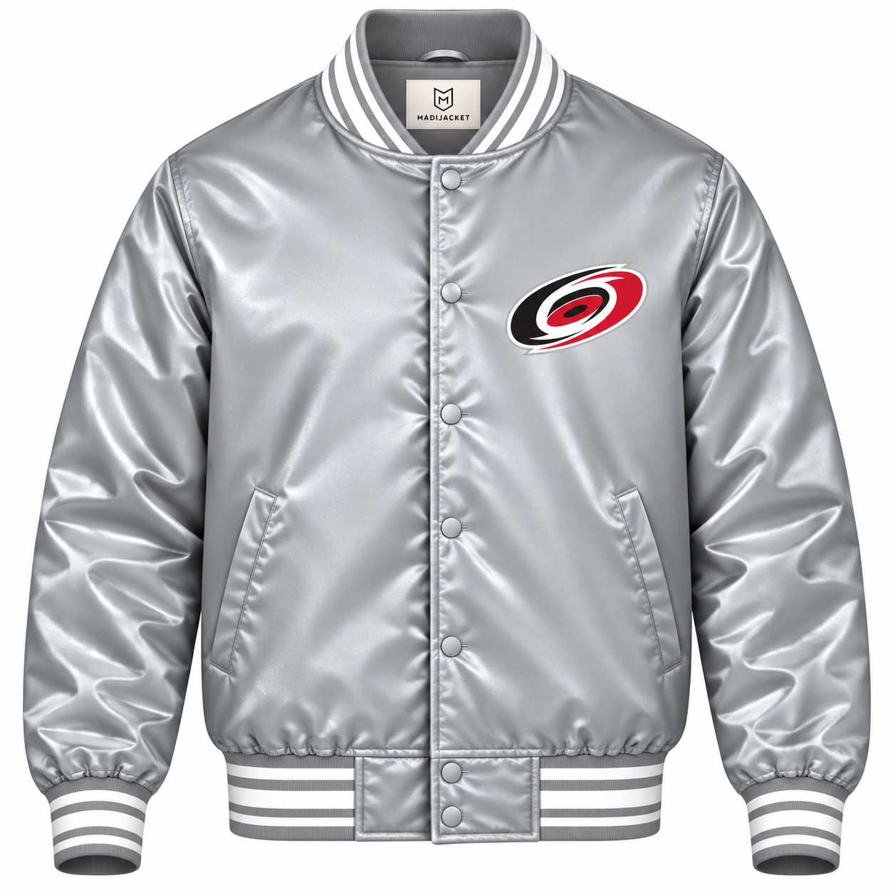 Carolina Hurricanes Gray Heavyweight Satin Jacket Secondary image
