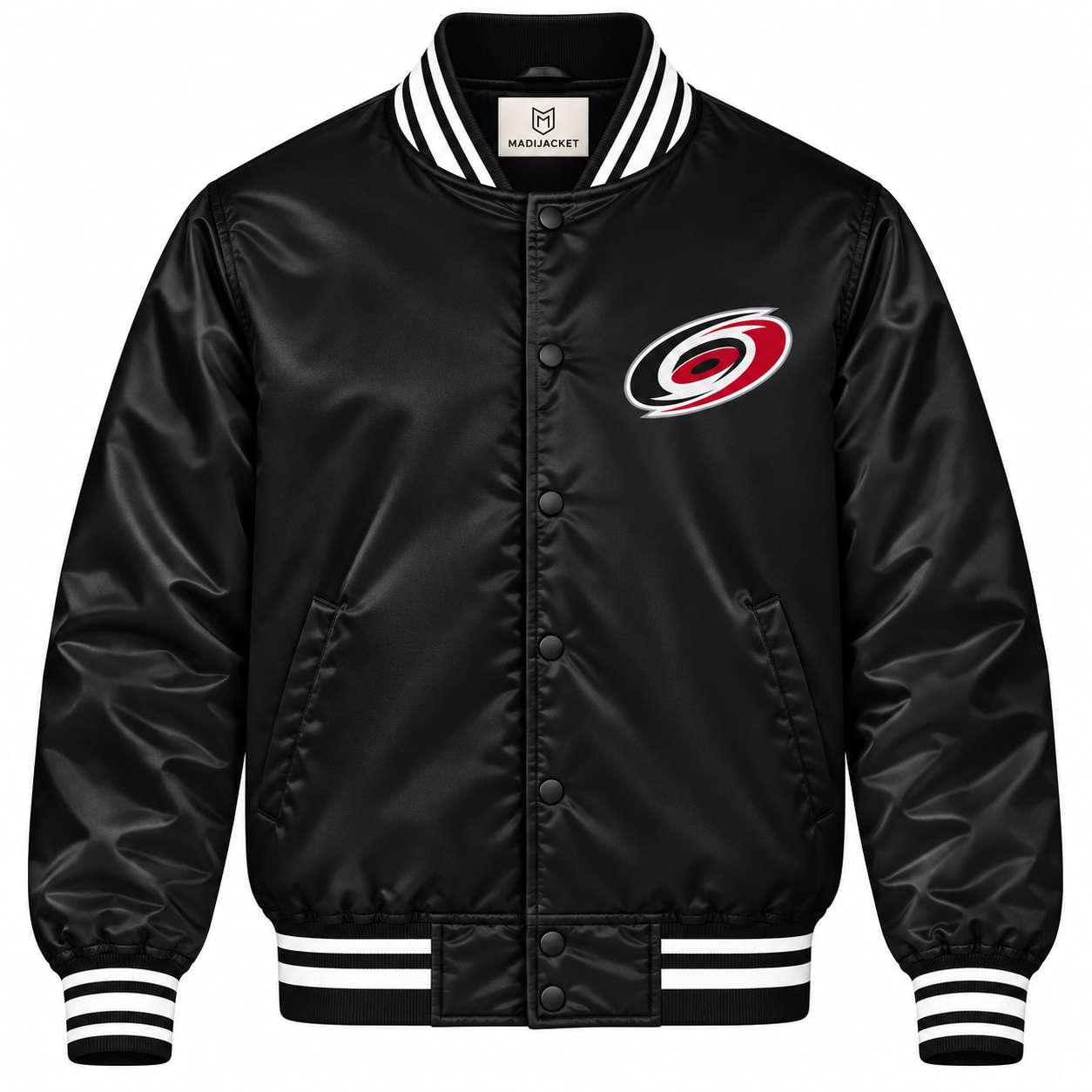Carolina Hurricanes Black Heavyweight Satin Jacket Secondary image