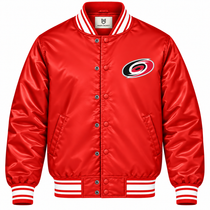 Carolina Hurricanes NHL Heavyweight Satin Jacket Front View