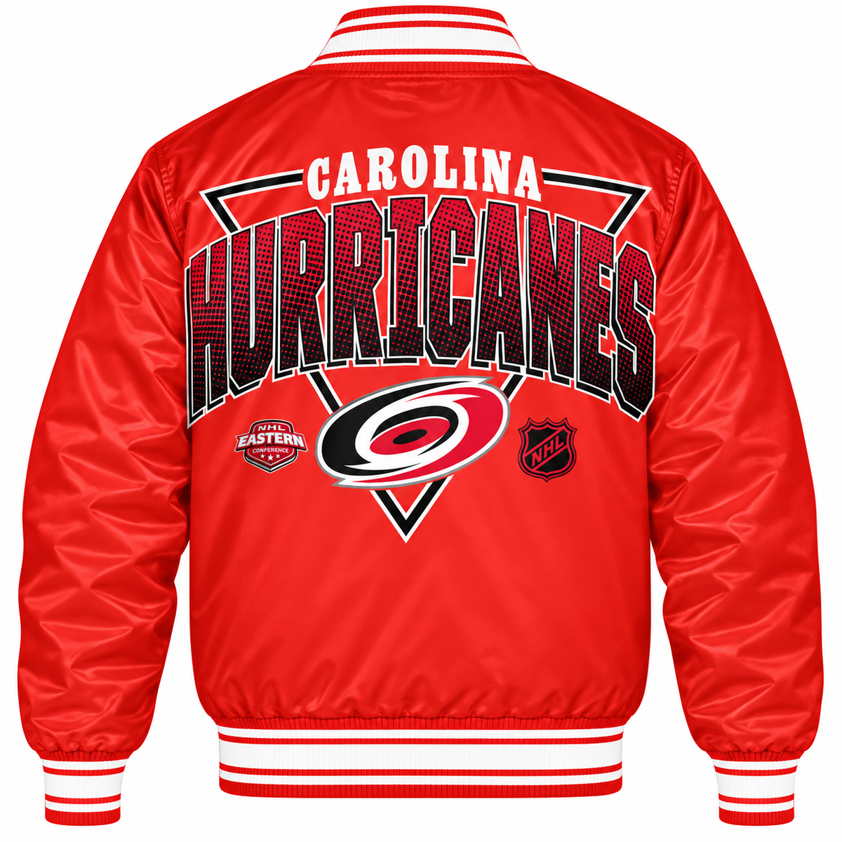 Carolina Hurricanes NHL Heavyweight Satin Jacket Back View
