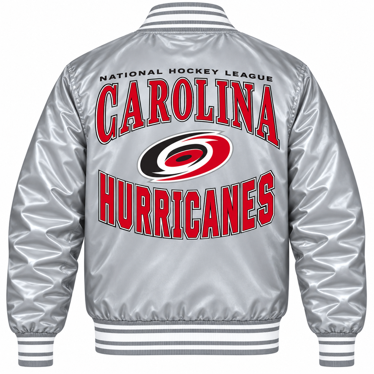 Carolina Hurricanes NHL Heavyweight Satin Jacket Back View Main image
