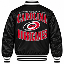 Carolina Hurricanes NHL Heavyweight Satin Jacket Back View