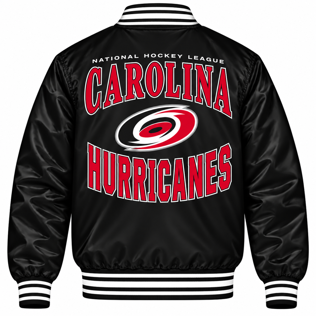 Carolina Hurricanes NHL Heavyweight Satin Jacket Back View