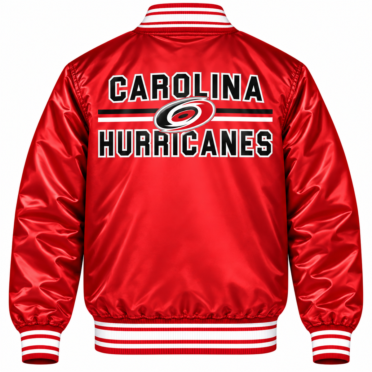 Carolina Hurricanes NHL Heavyweight Satin Jacket Back View Main image