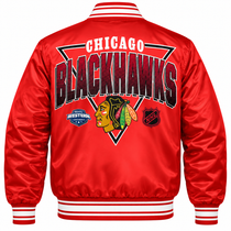 Chicago Blackhawks NHL Heavyweight Satin Jacket Back View