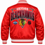Chicago Blackhawks NHL Heavyweight Satin Jacket Back View