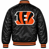 Cincinnati Bengals Black Heavyweight Satin Jacket