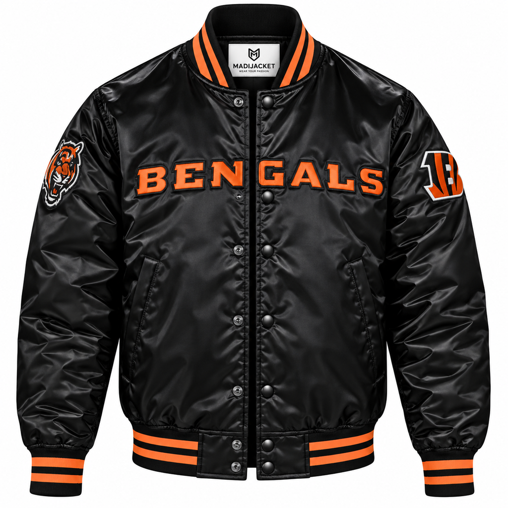 Cincinnati Bengals Black Heavyweight Satin Jacket