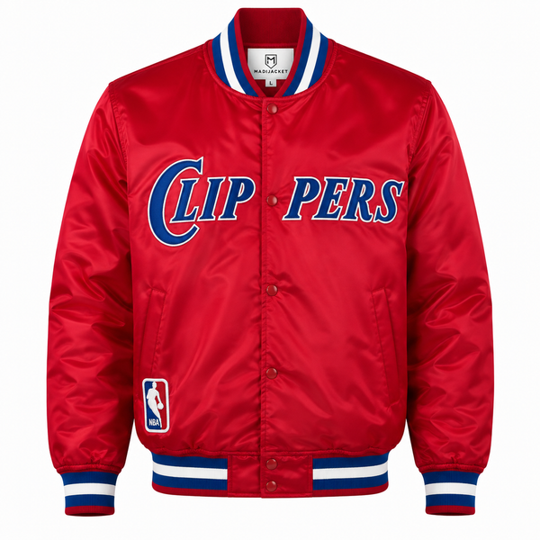 LA Clippers Heavyweight Satin Fan Jacket with modern basketball-inspired styling