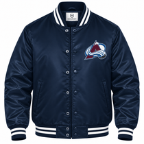 Colorado Avalanche NHL Heavyweight Satin Jacket Front View