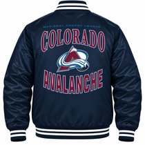 Colorado Avalanche NHL Heavyweight Satin Jacket Back View
