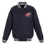 Columbus Blue NHL Heavyweight Satin Jacket Front View
