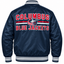 Columbus Blue NHL Heavyweight Satin Jacket Back View