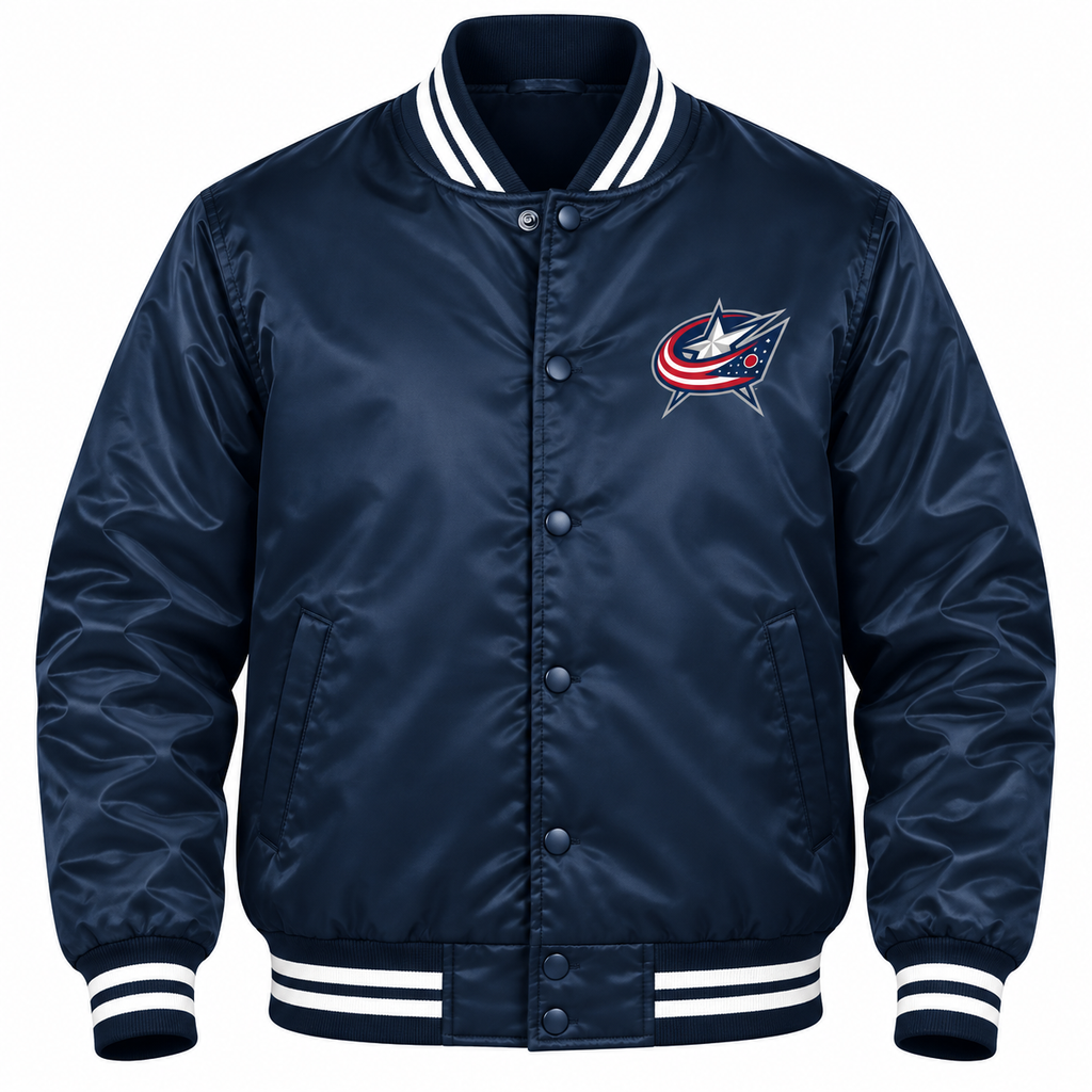 Columbus Blue Heavyweight Satin Jacket