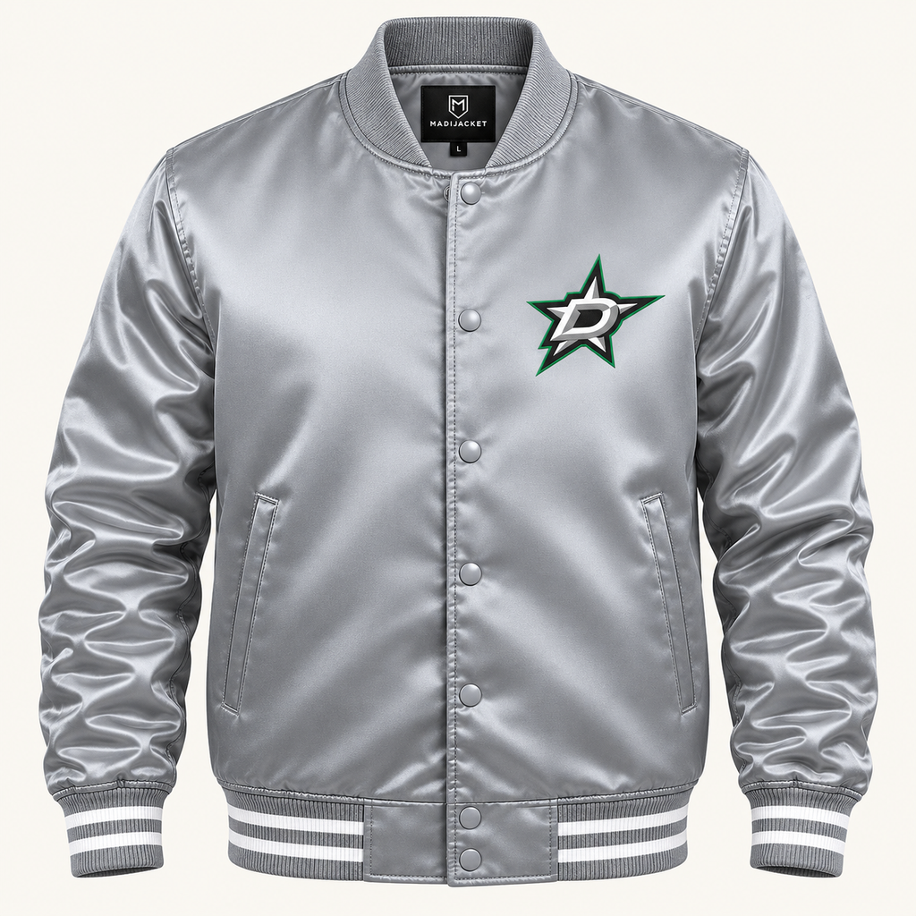 Dallas Stars NHL Heavyweight Satin Jacket Front View