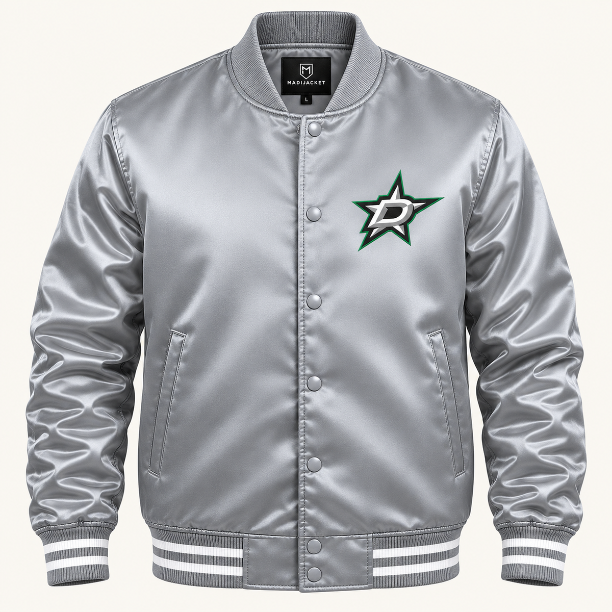 Dallas Stars NHL Heavyweight Satin Jacket Front View
