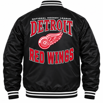 Detroit Red Wings NHL Heavyweight Satin Jacket Back View