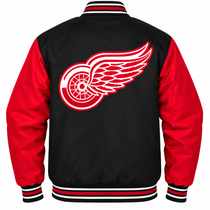 Detroit Red Wings NHL Heavyweight Satin Jacket Back View