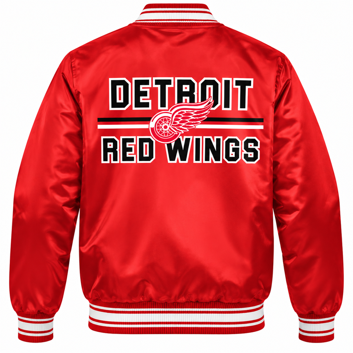Detroit Red Wings NHL Heavyweight Satin Jacket Back View Main image