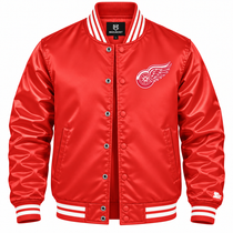 Detroit Red Wings NHL Heavyweight Satin Jacket Front View