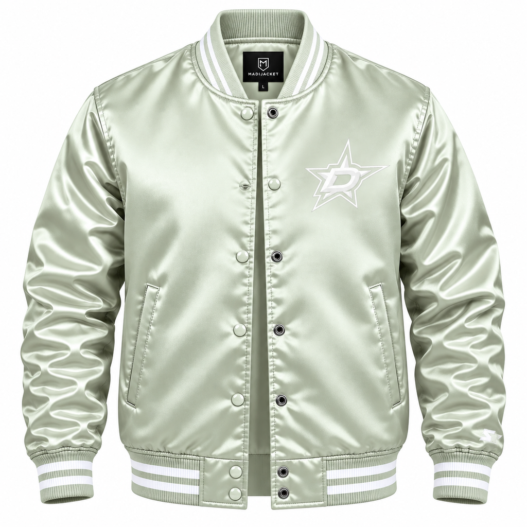 Dallas Stars Women NHL Heavyweight Satin Jacket Front View