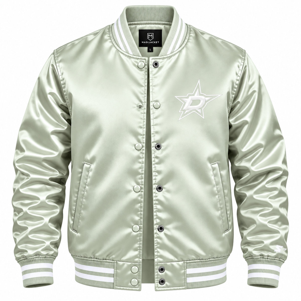 Dallas Stars Women NHL Heavyweight Satin Jacket Front View