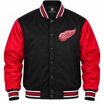 Detroit Red Wings NHL Heavyweight Satin Jacket Front View