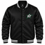 Dallas Stars Black NHL Heavyweight Satin Jacket Front View