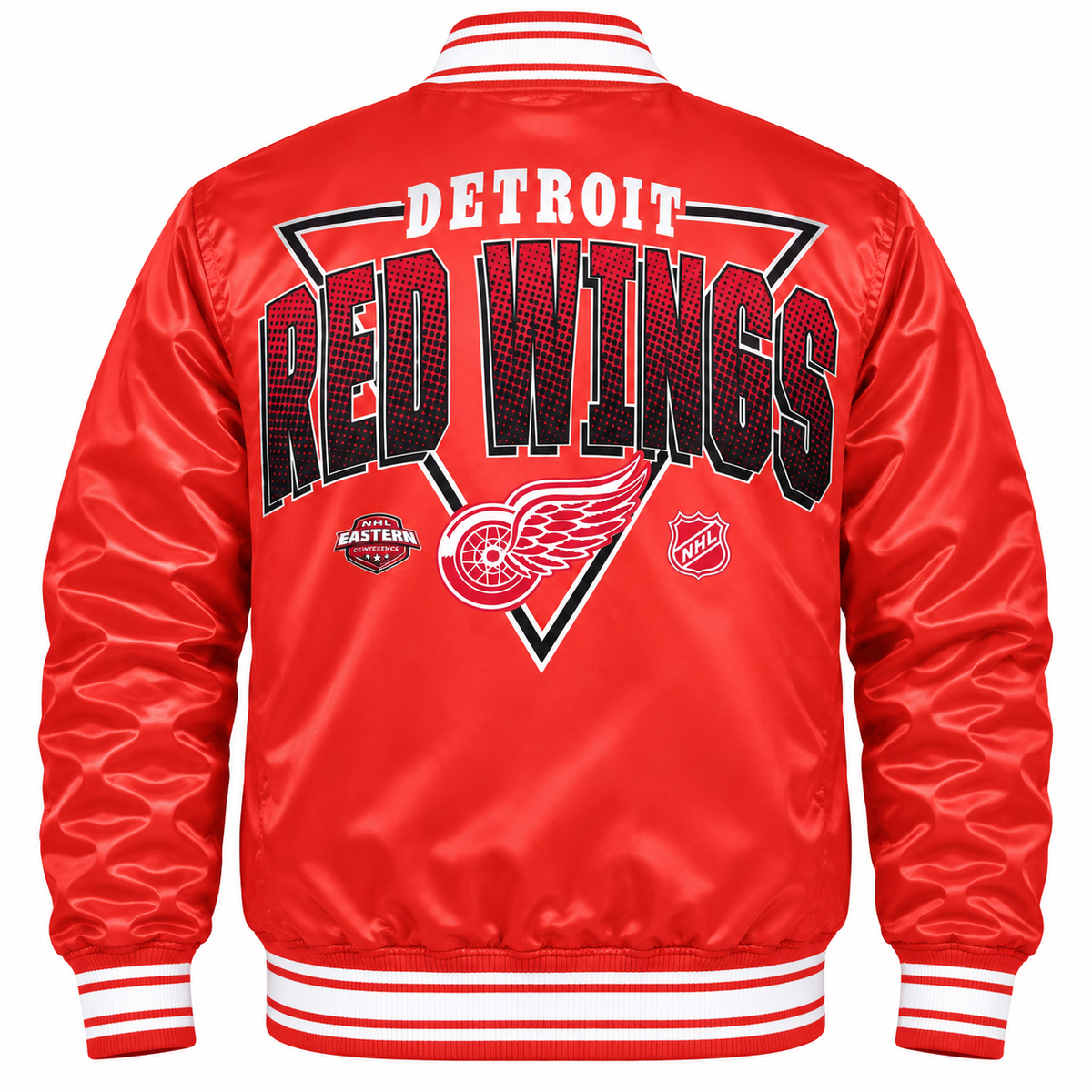 Detroit Red Wings NHL Heavyweight Satin Jacket Back View Main image