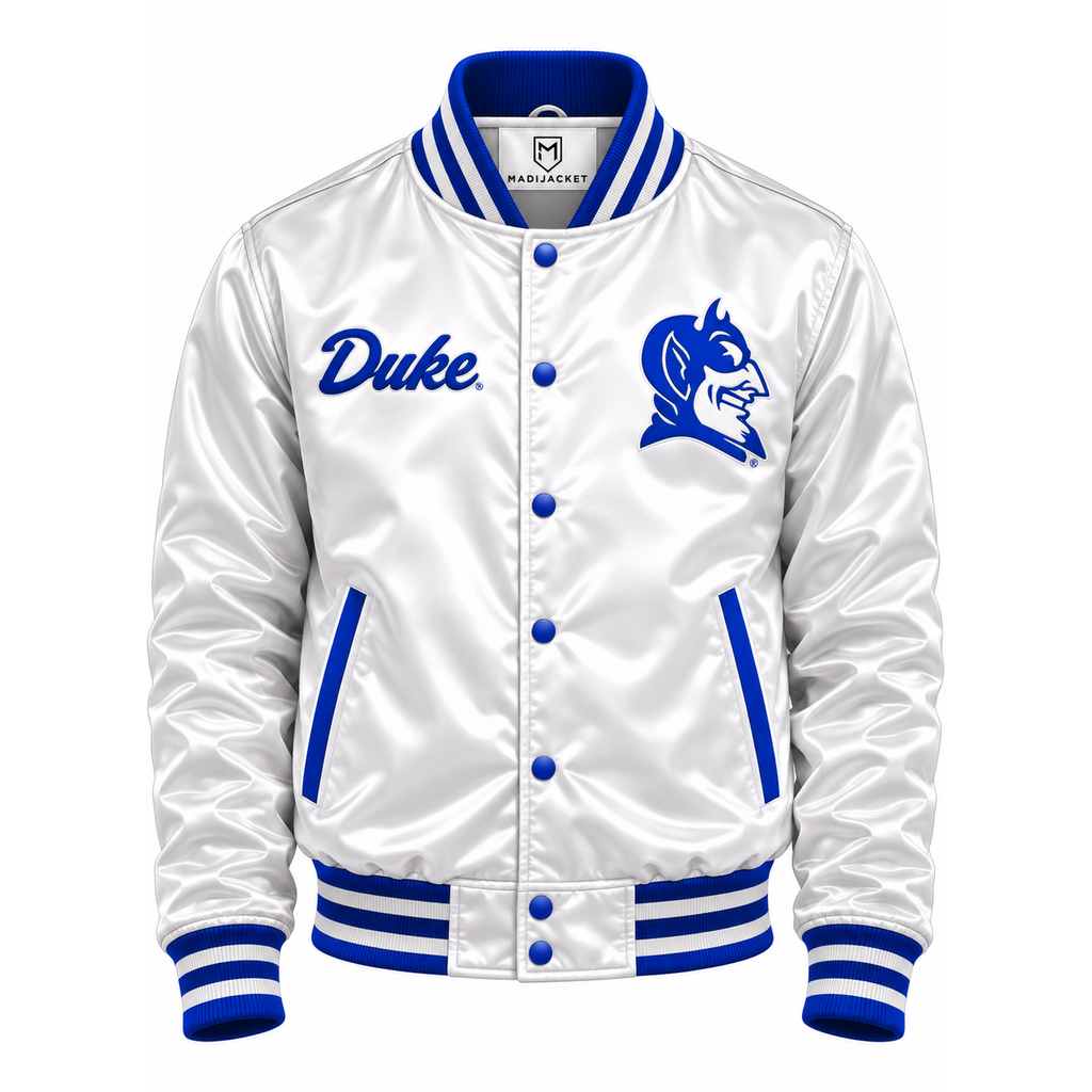 Duke Blue Devils Full Snap Heavyweight Satin Jacket