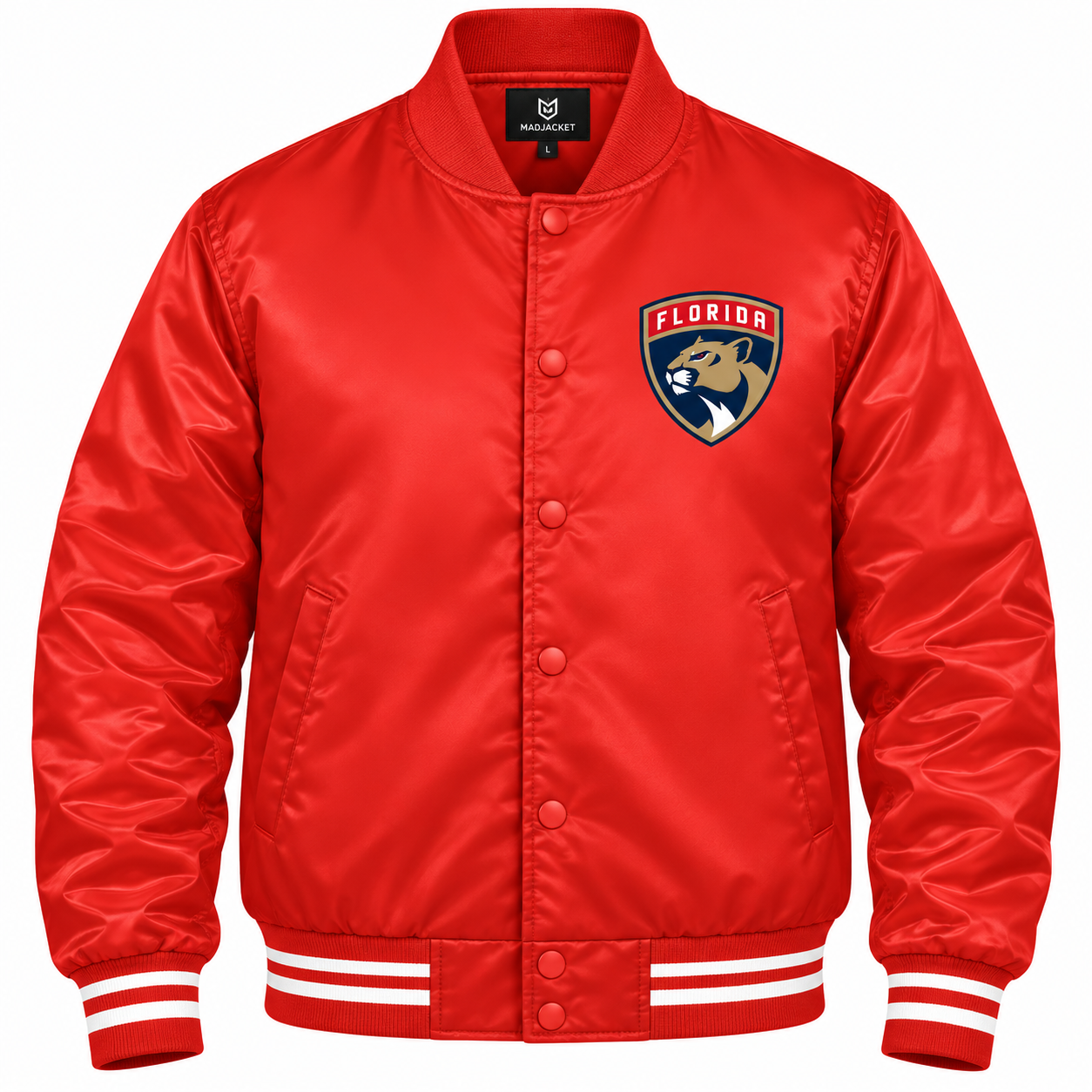 Florida Panthers Red Heavyweight Satin Jacket Secondary image