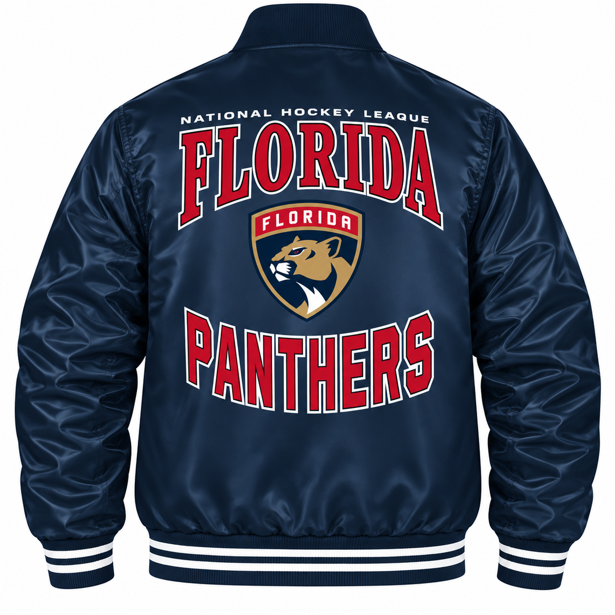 Florida Panthers NHL Heavyweight Satin Jacket Back View Main image