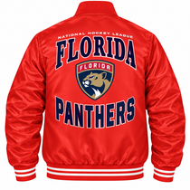 Florida Panthers NHL Heavyweight Satin Jacket Back View